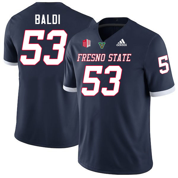 Fresno State Bulldogs #53 Jack Baldi College Football Jerseys Stitched-Navy